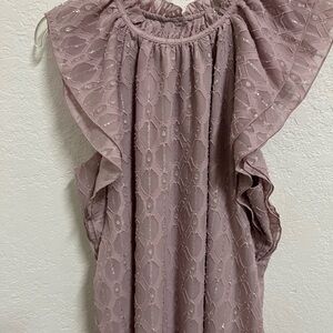 LOFT Light Purple Textured Sleeveless Top